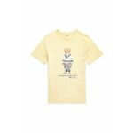 Otroška bombažna kratka majica Polo Ralph Lauren rumena barva - rumena. Otroške kratka majica iz kolekcije Polo Ralph Lauren. Model izdelan iz tanke, rahlo elastične pletenine.