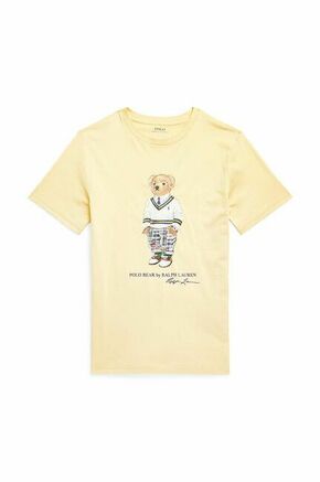 Otroška bombažna kratka majica Polo Ralph Lauren rumena barva - rumena. Otroške kratka majica iz kolekcije Polo Ralph Lauren. Model izdelan iz tanke