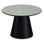 Črna/svetlo siva mizica z mizno ploščo v marmornem dekorju ø 60 cm Tango – Furnhouse