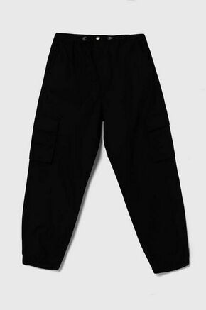 Otroške hlače United Colors of Benetton črna barva - črna. Otroški hlače iz kolekcije United Colors of Benetton. Model izdelan iz enobarvne tkanine. Model iz izjemno udobne tkanine z visoko vsebnostjo bombaža.