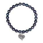 JwL Luxury Pearls Biserna zapestnica s kovinskim srcem JL0525