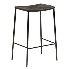 Črn barski stol z jeklenim podnožjem DAN-FORM Stiletto