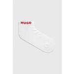 Nogavice HUGO 3-pack moški, bela barva - bela. Kratke nogavice iz kolekcije HUGO. Model izdelan iz elastičnega, enobarvnega materiala. V kompletu so trije pari.