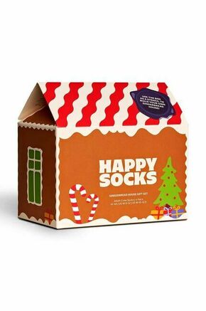 Nogavice Happy Socks Christmas 4-pack - pisana. Visoke nogavice iz kolekcije Happy Socks. Model izdelan iz elastičnega