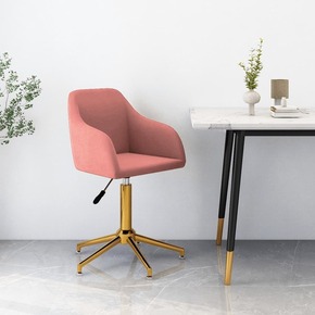 VidaXL Vrtljiv pisarniški stol roza žamet