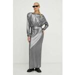Obleka Gestuz srebrna barva - srebrna. Obleka iz kolekcije Gestuz. Model izdelan iz elastične pletenine. Izrazita, bleščeča tkanina s kovinsko nitjo.