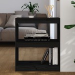 Greatstore Knjižnica/predalnik, črna, 60x30x71,5 cm, bor