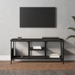 vidaXL TV omarica črna 100x35x45 cm inženirski les in železo