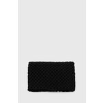 Večerna torbica Sisley črna barva - črna. Majhna večerna torbica iz kolekcije Sisley. Model na zapenjanje, izdelan iz tekstilnega materiala.