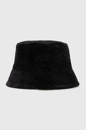 Dvostranski klobuk Levi's črna barva - črna. Klobuk iz kolekcije Levi's. Model z ozkim robom