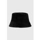 Dvostranski klobuk Levi's črna barva - črna. Klobuk iz kolekcije Levi's. Model z ozkim robom, izdelan iz enobarvnega materiala. Izdelek s posebnim dizajnom, ki omogoča dvostransko uporabo.