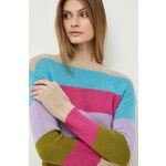 Volnen pulover Weekend Max Mara ženski - pisana. Pulover iz kolekcije Weekend Max Mara. Model izdelan iz srednje debele pletenine. Kašmirska volna ima visoke termoregulacijske lastnosti ter je izredno lahka in puhasta.
