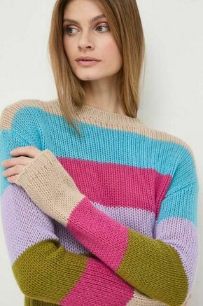 Volnen pulover Weekend Max Mara ženski - pisana. Pulover iz kolekcije Weekend Max Mara. Model izdelan iz srednje debele pletenine. Kašmirska volna ima visoke termoregulacijske lastnosti ter je izredno lahka in puhasta.