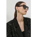 Sončna očala Gucci GG1169S ženska, črna barva - črna. Sončna očala iz kolekcije Gucci. Model z enobarvnimi stekli in okvirji iz plastike. Ima filter UV 400.