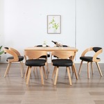 Jedilni stoli 6 kosov črni ukrivljen les in umetno usnje - vidaXL - črna - 48,12 - N/A - vidaXL