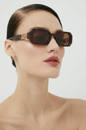Sončna očala Swarovski žensko - rjava. Očala iz kolekcije Swarovski. Model s enobarvnimi stekli in okvirji iz plastike.