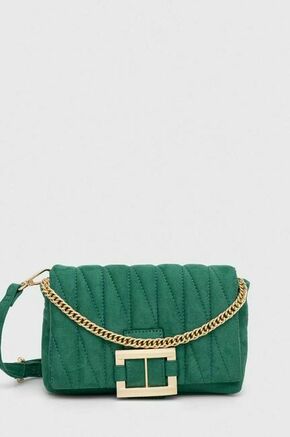 Torbica Morgan zelena barva - zelena. Majhna torbica iz kolekcije Morgan. Model na zapenjanje