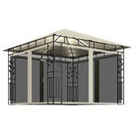 vidaXL Paviljon s komarnikom in lučkami 3x3x2,73 m krem 180 g/m²
