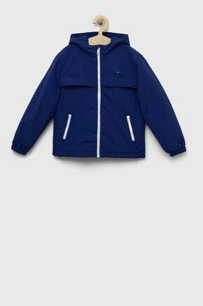 Otroška jakna Tommy Hilfiger - modra. Otroški jakna iz kolekcije Tommy Hilfiger. Delno podložen model