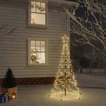vidaXL Božično drevo s konico 200 toplo belih LED diod 180 cm