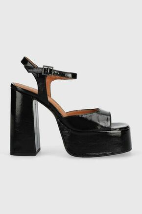 Usnjeni sandali Jonak BASILE CUIR BRILLANT črna barva