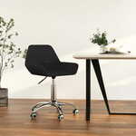 Greatstore Vrtljivi pisarniški stol, črne barve, oblazinjen s tkanino