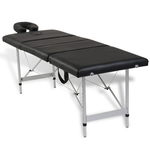 vidaXL Sklopivi masažni stol s aluminijskim okvirom, 4 zone, crni