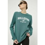 Pulover Hollister Co. ženska, zelena barva - zelena. Pulover iz kolekcije Hollister Co. Izdelan iz elastične pletenine. Model z mehko oblazinjeno notranjostjo zagotavlja mehkobo in povečuje udobje.
