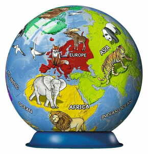 WEBHIDDENBRAND RAVENSBURGER Puzzleball Otroški globus z živalmi (angleščina) 72 kosov