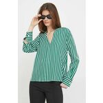 Majica Tommy Hilfiger ženska, zelena barva - zelena. Bluza iz kolekcije Tommy Hilfiger, izdelana iz neelastične viskozne tkanine. Model iz tankega materiala je idealen za toplejše letne čase.