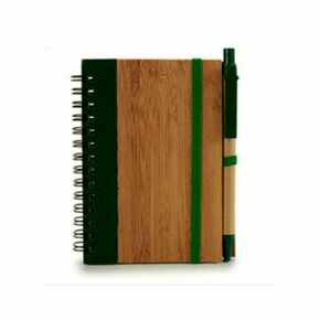Beležka iz bambusa + pero - Zelena