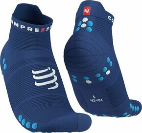 Visoke nogavice Unisex Compressport Pro Racing Socks V4.0 Run Low XU00047B_533 Sodalite/Fluo Blue