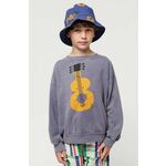 Otroški bombažen pulover Bobo Choses - modra. Otroški pulover iz kolekcije Bobo Choses. Model izdelan iz pletenine s potiskom.