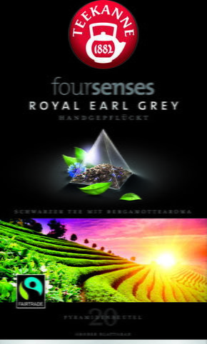 TEEKANNE Čajne piramide Foursenses Royal Earl Grey Fairtrade - 20 piramidnih vrečk