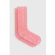 Nogavice UGG ženski, bež barva - roza. Visoke nogavice iz kolekcije UGG. Model izdelan iz elastičnega, vzorčastega materiala.