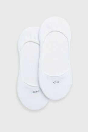 Calvin Klein nogavice (2-pack) - bela. Kratke nogavice iz zbirke Calvin Klein. Model iz elastičnega