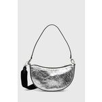 Usnjena torbica IRO srebrna barva - srebrna. Majhna torbica iz kolekcije IRO. Model na zapenjanje, izdelan iz naravnega usnja.