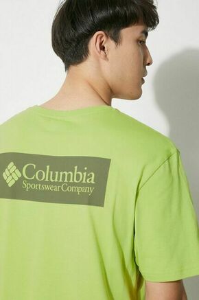 Bombažna kratka majica Columbia North Cascades zelena barva - zelena. Kratka majica iz kolekcije Columbia