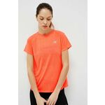 Kratka majica za tek New Balance Impact Run oranžna barva - oranžna. Kratka majica za tek iz kolekcije New Balance. Model izdelan iz materiala, ki zagotavlja termoregulacijo.