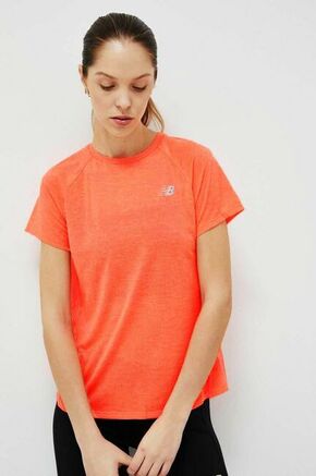Kratka majica za tek New Balance Impact Run oranžna barva - oranžna. Kratka majica za tek iz kolekcije New Balance. Model izdelan iz materiala