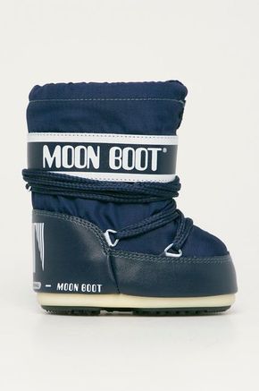 Moon Boot otroške snežke - mornarsko modra. Zimski čevlji iz kolekcije Moon Boot. Podloženi model izdelan iz kombinacije tekstilnega materiala in ekološkega usnja.