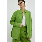 Bombažna srajca Gestuz IsolGZ ženska, zelena barva - zelena. Srajca iz kolekcije Gestuz. Model izdelan iz enobarvne tkanine.