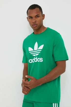 Bombažna kratka majica adidas Originals zelena barva - zelena. Lahkotna majica iz kolekcije adidas Originals