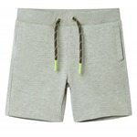 vidaXL Otroške kratke hlače z vrvico svetla kaki melange 104