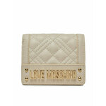 Denarnica Love Moschino ženski, bež barva - bež. Mala denarnica iz kolekcije Love Moschino. Model izdelan iz ekološkega usnja.