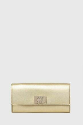Usnjena denarnica Furla zlata barva