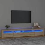 Vidaxl TV omarica z LED lučkami sonoma hrast 240x35x40 cm