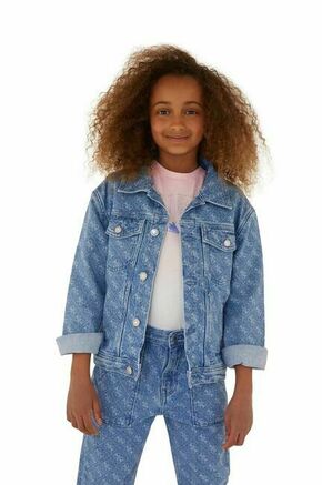 Otroška jeans jakna Guess - modra. Otroški jakna iz kolekcije Guess. Nepodložen model
