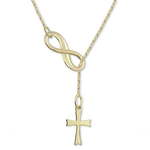 Brilio Zlata ogrlica Infinity s križem 40 cm 273 001 00132 - 2,20 g rumeno zlato 585/1000