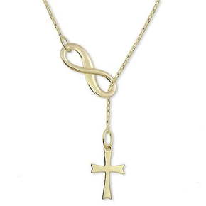 Brilio Zlata ogrlica Infinity s križem 40 cm 273 001 00132 - 2
